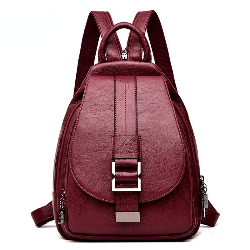 School Backpack Teen - Mochila De cuero de diseño para