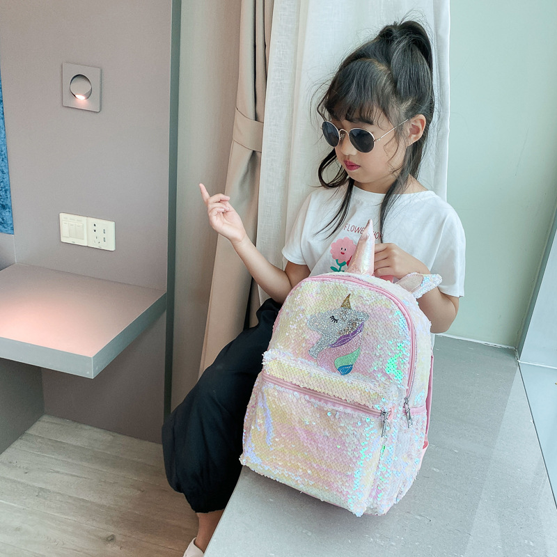 Mochila de lentejuelas rosa co - School Backpack Teen reseña y precio