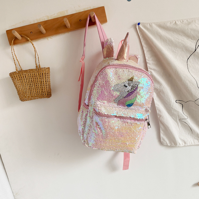 Mochila de lentejuelas rosa co - School Backpack Teen reseña y precio